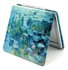 Aeisage Monet compact mirror folding design with Monet artwork for elegant travel touchups