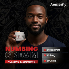 Aemerry Numbing Cream jar on white background for clean application