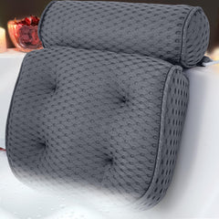 AEROiVi neck-support bath pillow with spacer mesh for quick-drying comfort.