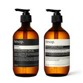 Aesop Geranium Leaf Body Cleanser pour for refreshing cleanse and citrus scent.