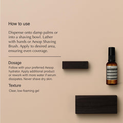 Aesop Moroccan Neroli Shaving Serum lathered on skin for maximum slip