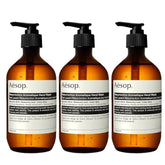 Aesop Resurrection Aromatique Hand Wash bottle-pack-3 shows refreshing citrus aroma for daily cleansing.