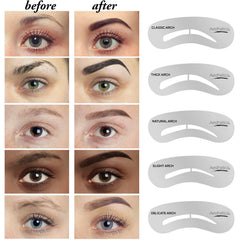 Aesthetica Brow Contour Kit stencils arranged for classic and modern brow shapes