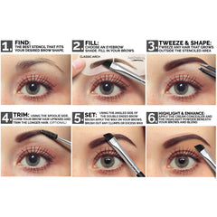 Aesthetica Brow Contour Kit tweezers and spoolie in use for precise grooming
