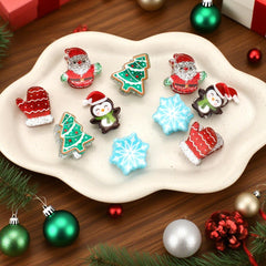 AEYURUID Christmas clips on hair demonstrate versatile wear with ponytails, braids, or loose hair.