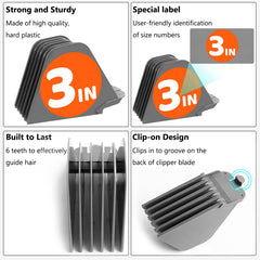 AFANSO Mega Hair Clipper Guards show eight sizes for versatile at-home trims.