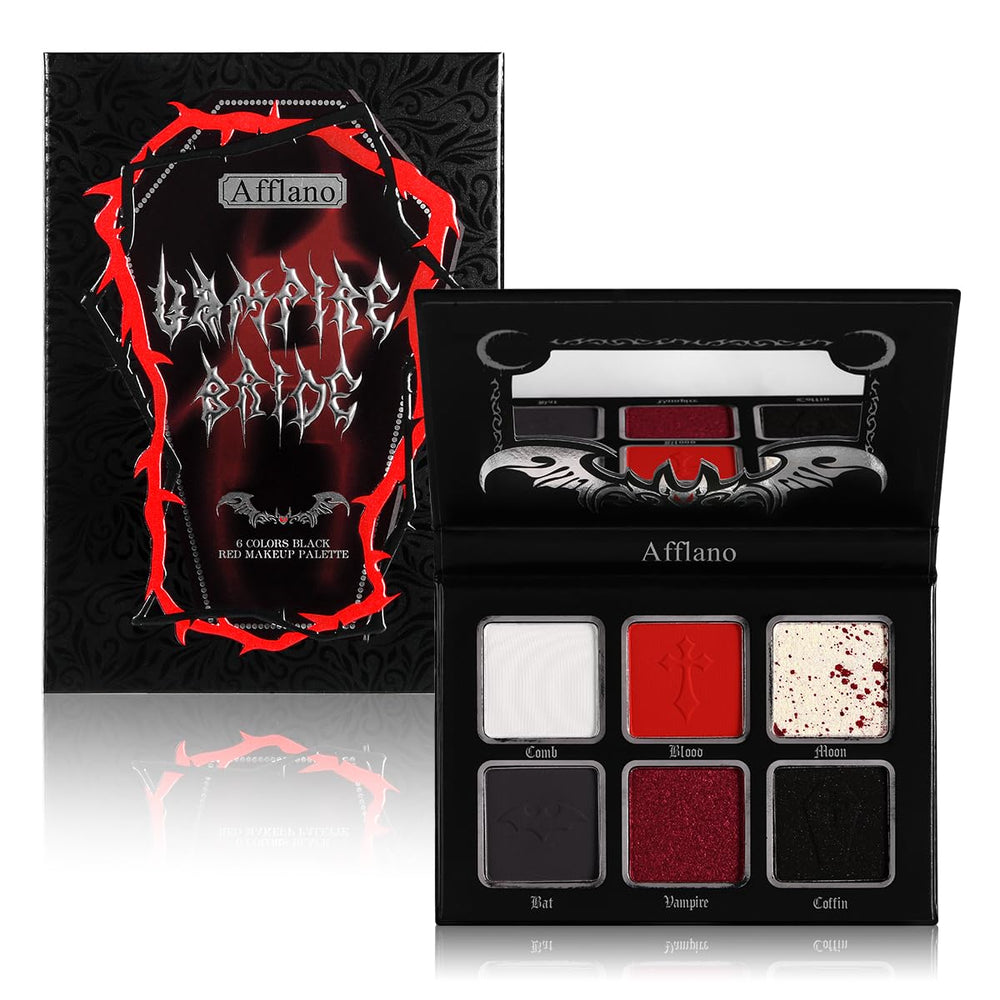 Afflano red-black palette cover for bold gothic eye looks