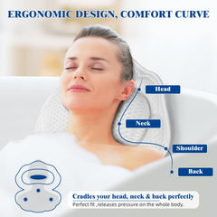 Afitton bath pillow features 4D air mesh for breathable, fast-drying use.