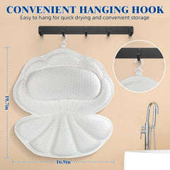 Afitton bath pillow back padding extends to shoulders for upper back comfort.