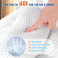 Afitton bath pillow six suction cups keep it securely in place.