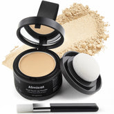 afmicat Instant Hairline Powder bottle application shows quick, natural root coverage.