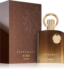 Afnan Supremacy in Oud packaging-box conveys luxury gifting appeal.