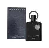 Afnan Supremacy Noir bottle front shows bold elegance for daily wear.