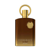 Afnan Supremacy Oud bottle closeup for premium packaging and gifting ideas.