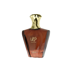 Afnan Turathi Brown middle-notes vanilla spice visual emphasizes warm, confident daytime-to-evening versatility.