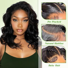 Afribye 13x6 HD lace-front wig front view bob highlights versatile parting options