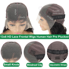 Afribye pre-plucked hairline lace-front wig highlights easy parting and natural edge
