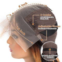 Afribye 30-inch highlight ombre lace-front wig made of 100% human hair