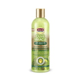 African Pride Olive Miracle 2-in-1 bottle pour highlighting detangling-ready hydration