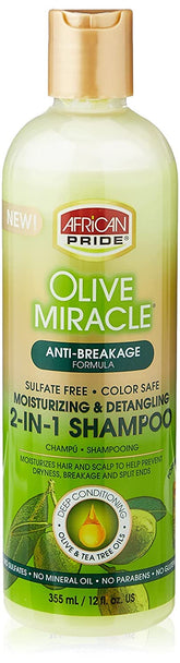 African Pride Olive Miracle 2-in-1 bottle pour for easy cleansing