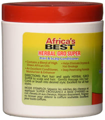 Africa's Best Gro Herbal jar label closeup, professional formula emphasis