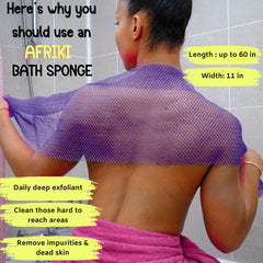 AFRIKI African Net Sponge closeup reveals durable nylon texture.