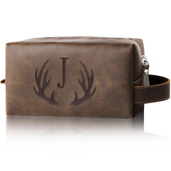 Aganmi unique Fathers Day gift engraved initials on travel toiletry bag for personalized style.