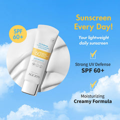 AGE 20's UV Defense Hydro Calming Sunscreen creamy texture on skin for dewy finish