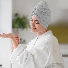 AGLIFEFY microfiber hair towel wrap soft texture closeup ideal for gentle drying