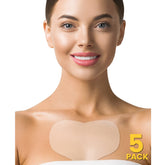 AGOPLEE Chest Wrinkle Pads pack five close-up showing reusable silicone patches for overnight smoothing