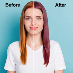 Agthyuve Deep Wine Red Shampoo application scene demonstrates 3-in-1 color, cleanse, and conditioner.