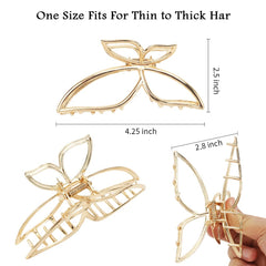 AHONEY Butterfly metal clip on an elegant updo at a wedding, versatile fashion accessory.