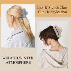 AHONEY fuzzy hair clip blue close-up captures soft touch and non-slip hold