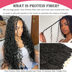 AIBEO Goddess Box Braids packaging with eight bundles for quick installation