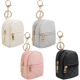 AIBFRID mini backpack keychain in black provides compact cosmetic and essential-key storage.