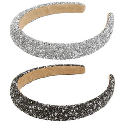 AIBFRID silver rhinestone headband with elegant sparkle for all-day wear