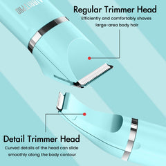 AIBRIT PRO bikini trimmer designed for wet and dry use, easy cleaning.