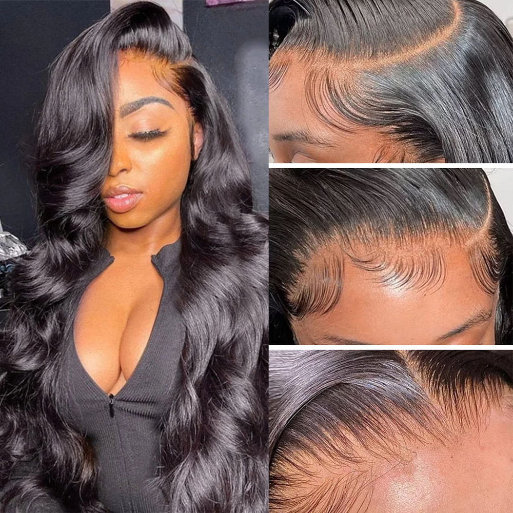 Aicrelery 13x6 lace front wig front view with natural hairline for daily wear
