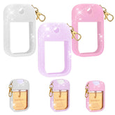 AIERSA hand sanitizer case pink view showing secure fit for Touchland spray.