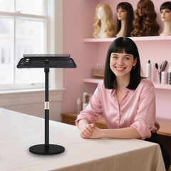AIHOPESTO braiding-rack-360-rotation centers wigs smoothly for efficient sessions.