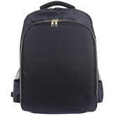 AIHOPESTO Barber Travel Backpack front view shows sleek black design with organized tool storage for travel