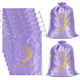 AIHOPESTO sixpack purple satin wig bags for organized storage and space saving