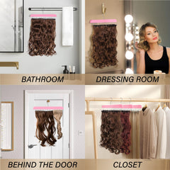AIHOPESTO hair extension holder pink 360 rotating hook enables flexible placement