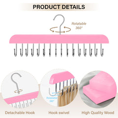 AIHOPESTO hair extension holder pink hanging on door demonstrates space-saving organization