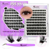 AILAISHI no-glue lashes packaging close-up shows mess-free glam and simple handling.