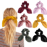 Aileam satin scrunchies pink bow hold secure ponytail for everyday use