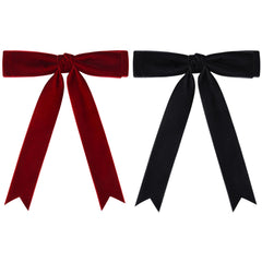 Aileam velvet bow in black on clip, soft touch for comfortable all-day wear