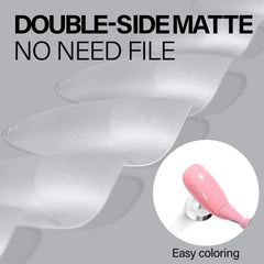 AILLSA almond full-cover nail tips close-up shows matte finish for easy application
