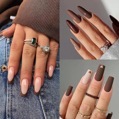 AILLSA Brown Gel Nail Polish on nails showing smooth application and long-lasting shine