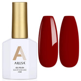 AILLSA Cherry Red Gel Polish bottle shot shows rich burgundy shade for statement nails